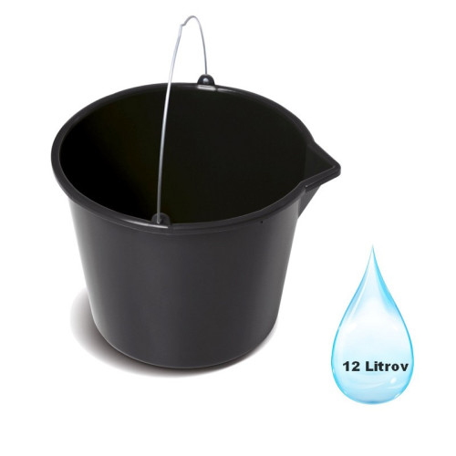 Vedro Stavebné BUCKET s nálevkou čierne 12 Litrov