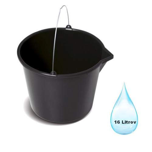 Vedro Stavebné BUCKET s nálevkou čierne 16 Litrov