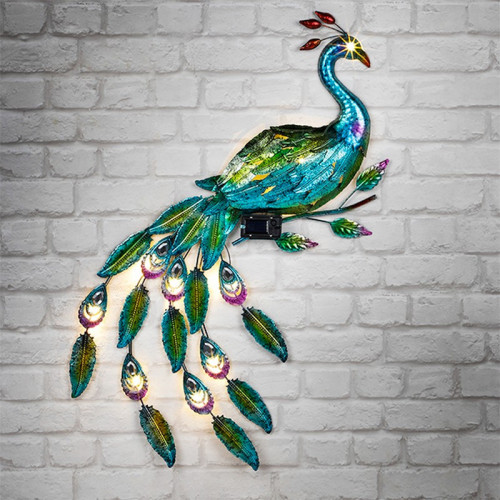 LED solárna dekorácia PÁV 92x63 cm