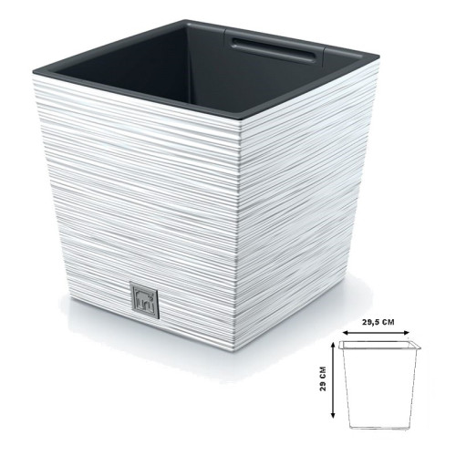 Kvetináč FURU SQUARE LOW 30cm- biely