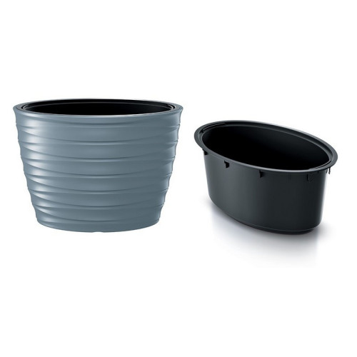 Kvetináč s vkladomFREZE 59,3cm- svetlo šedý