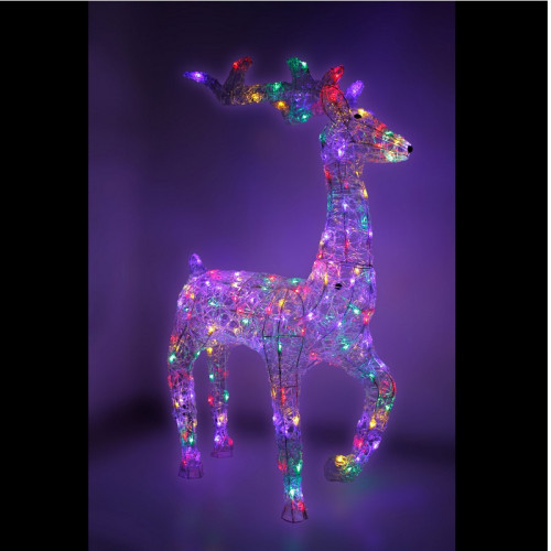LED Akrylový jeleň XXL  Color 120x77x35 cm