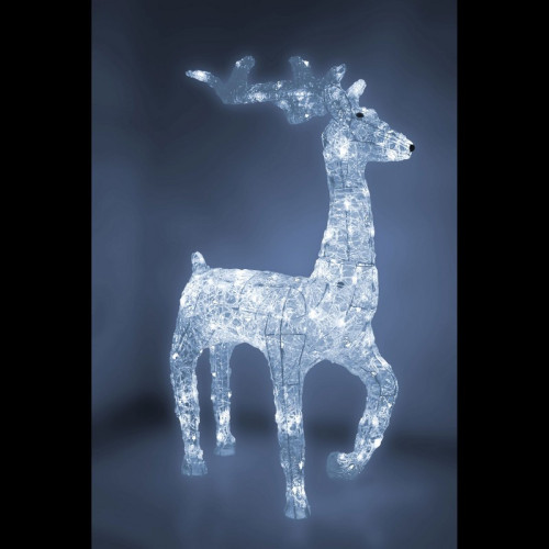 LED Akrylový jeleň XXl 120x77x35 cm  Studená biela