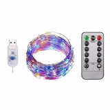 LED svetelná reťaz drôt 50 LED 5 m  color