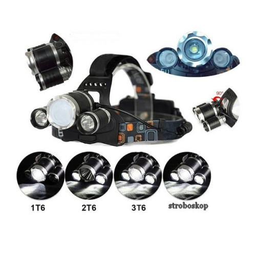 Čelovka LED-Zoom 3x CREE XM-L T6