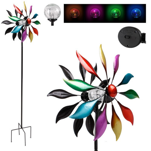 LED solárny dvojitý veterný mlyn 4401