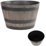 Kvetináč  Woodeff, 52x30 cm, hnedý, efekt dreva, barel