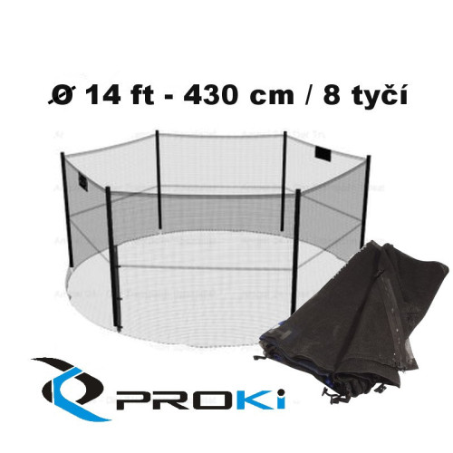 Ochranná sieť k trampolíne 430cm - 8 tyčí