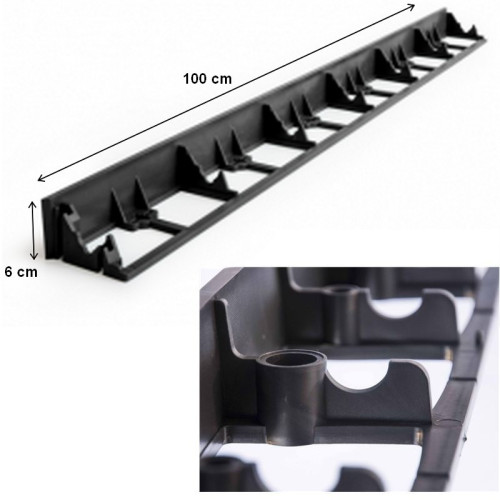 Plastový Obrubník 100 x 6 cm čierny
